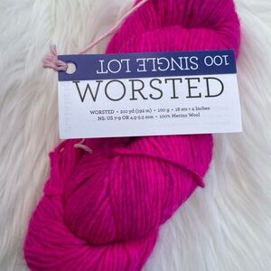Malabrigo Worsted Merino Wool Yarn in Bright Pink one skein